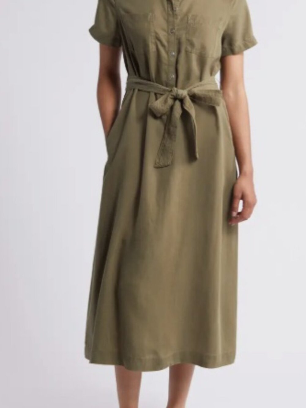 Caslon Utility Tie-Waist Shirtdress Sz XS